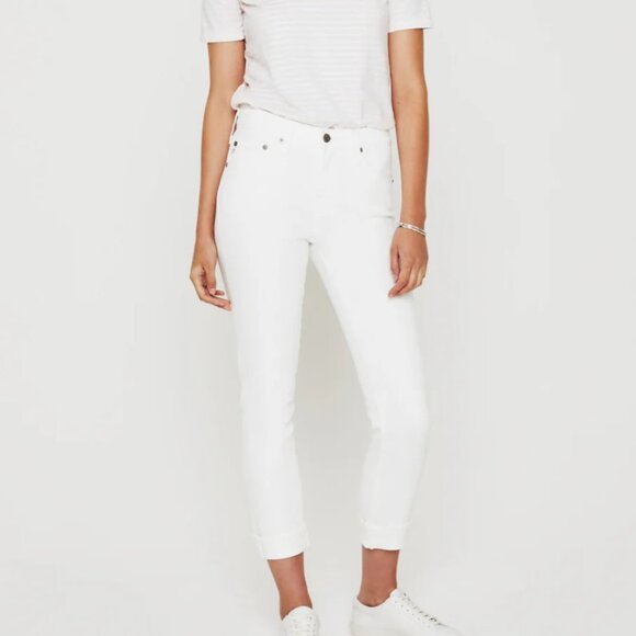 Ag Adriano Goldschmied Denim - AG AG-ED Denim Ex-Boyfriend Slouchy Jeans in 1 Year Tonal White